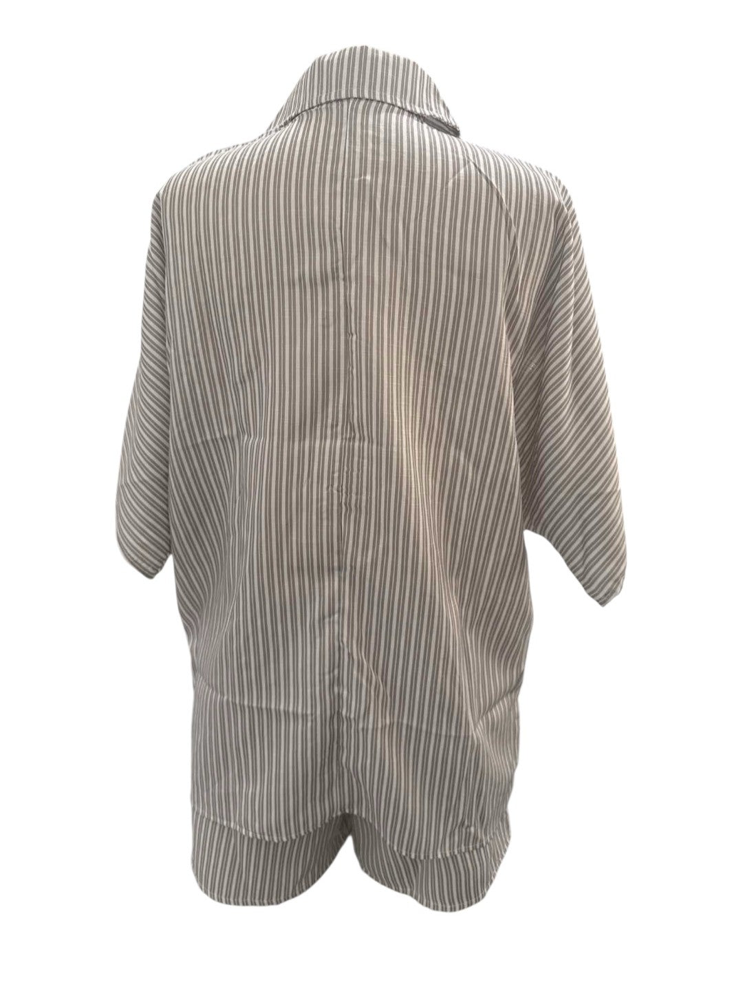 ストライプルーズ半袖シャツショーツセット