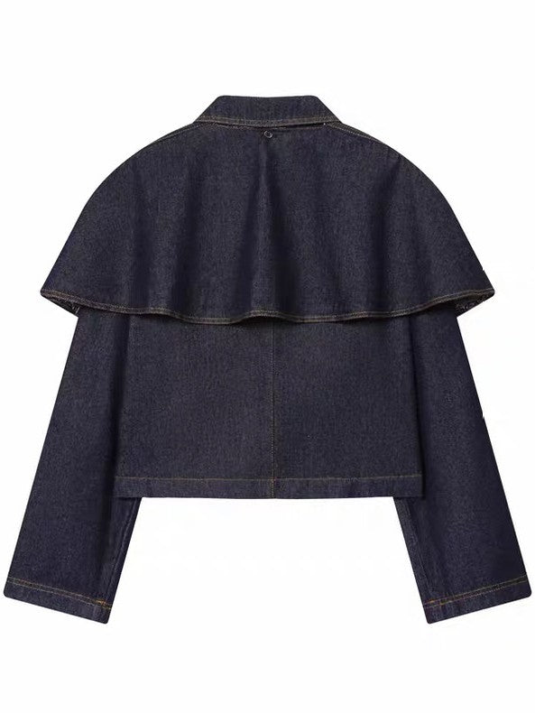 ショール付きデニムジャケット