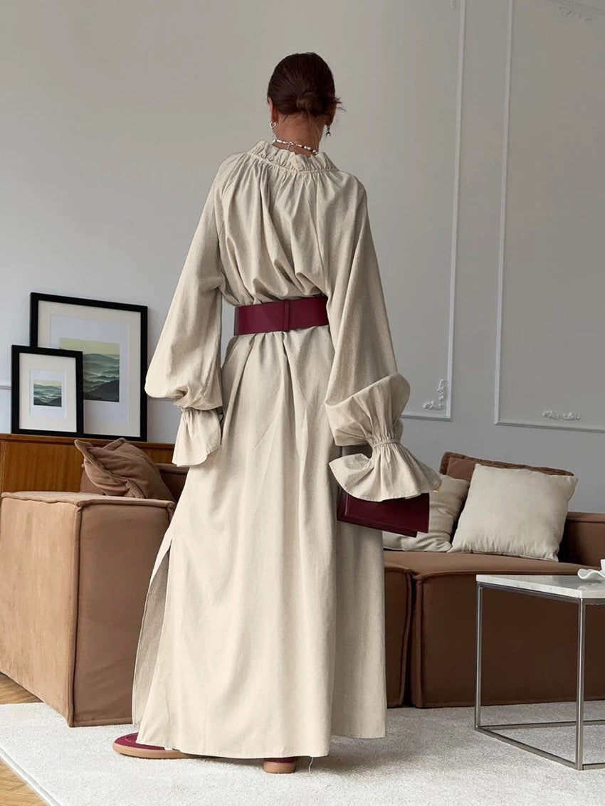 ボリュームスリーブマキシワンピース