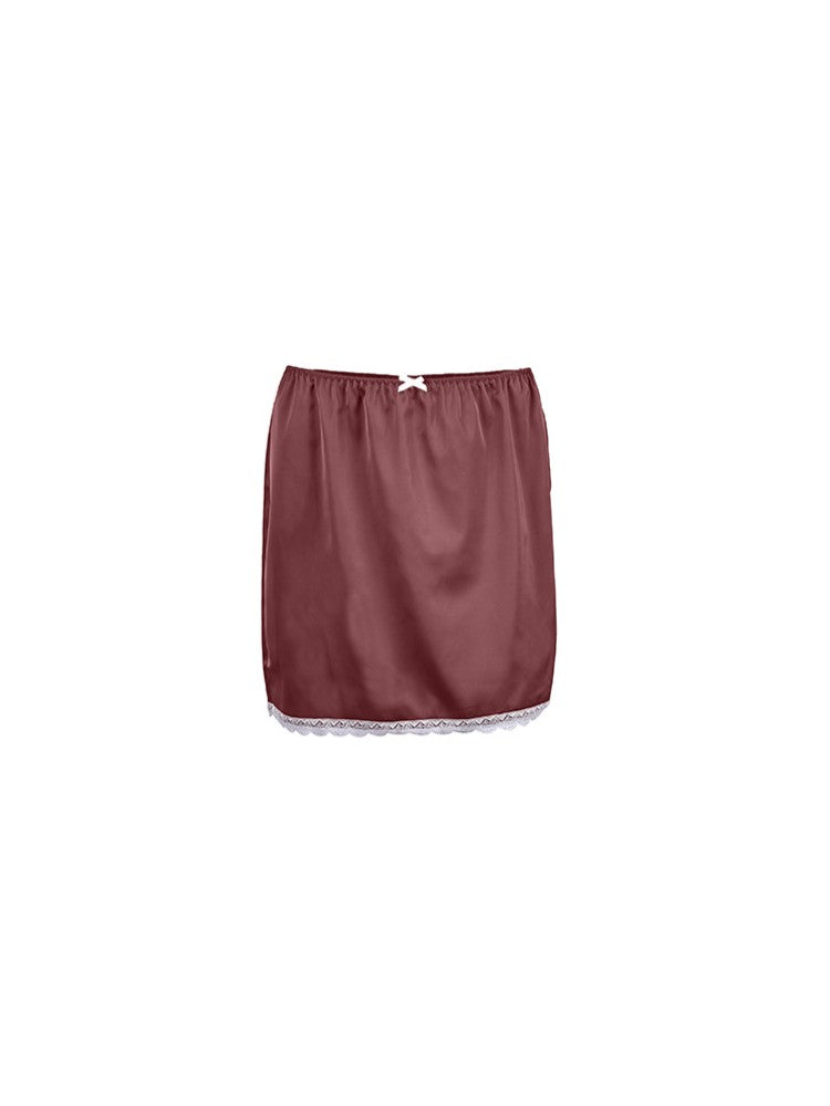 サテンレースミニスカート