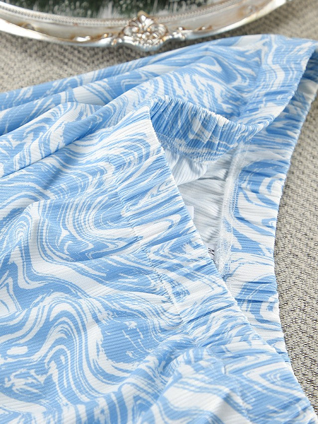 マーブルリブレースアップパンツセットアップ