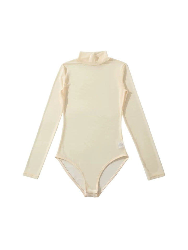 シアーモックネックボディースーツ