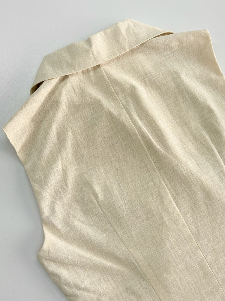 コットンラップベストパンツセットアップ