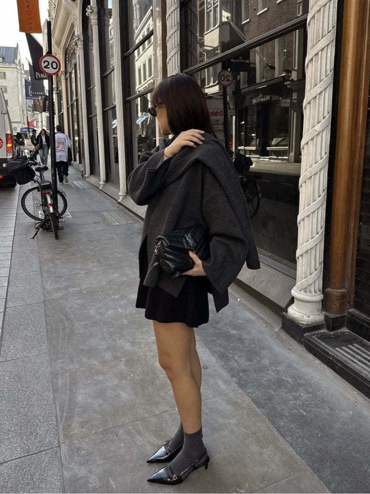 ケープ付きニットジャケット