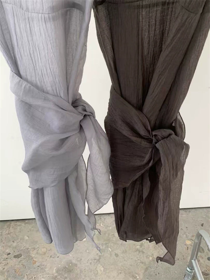 スカーフ付きテクスチャーワンピース