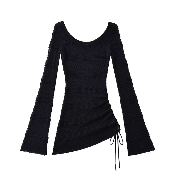 アシンメトリーシアーニットトップス