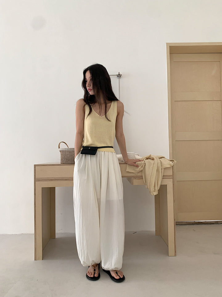 バンブーテクスチャーバルーンパンツ