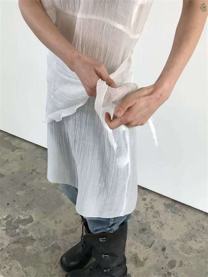 スカーフ付きテクスチャーワンピース