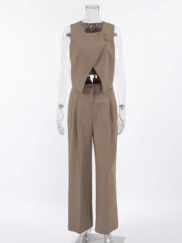 【アウトレット】(即納) クロスベストダブルタックルーズパンツセット