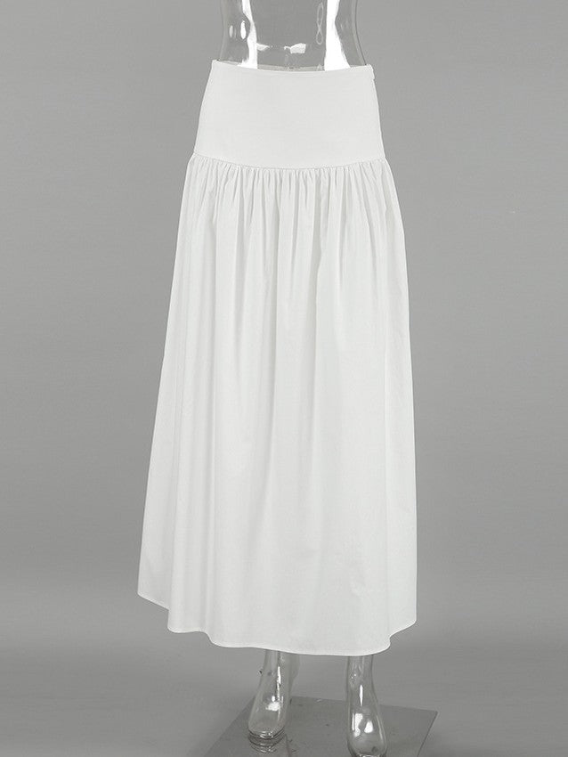 ウエスト切り替えフレアロングスカート