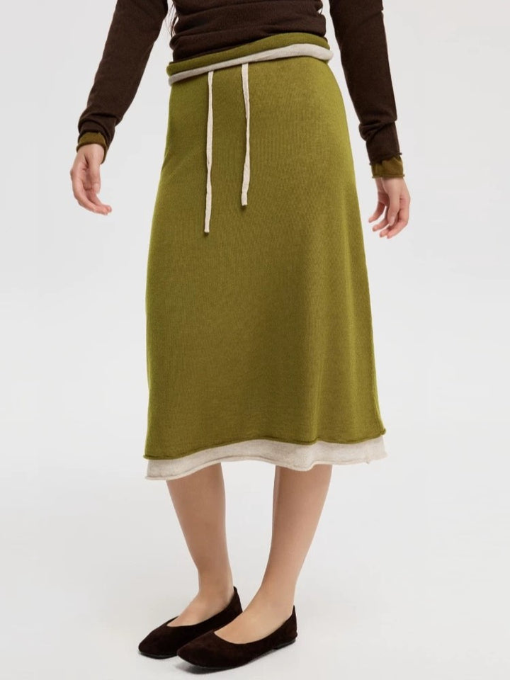 レイヤードフレアミディスカート