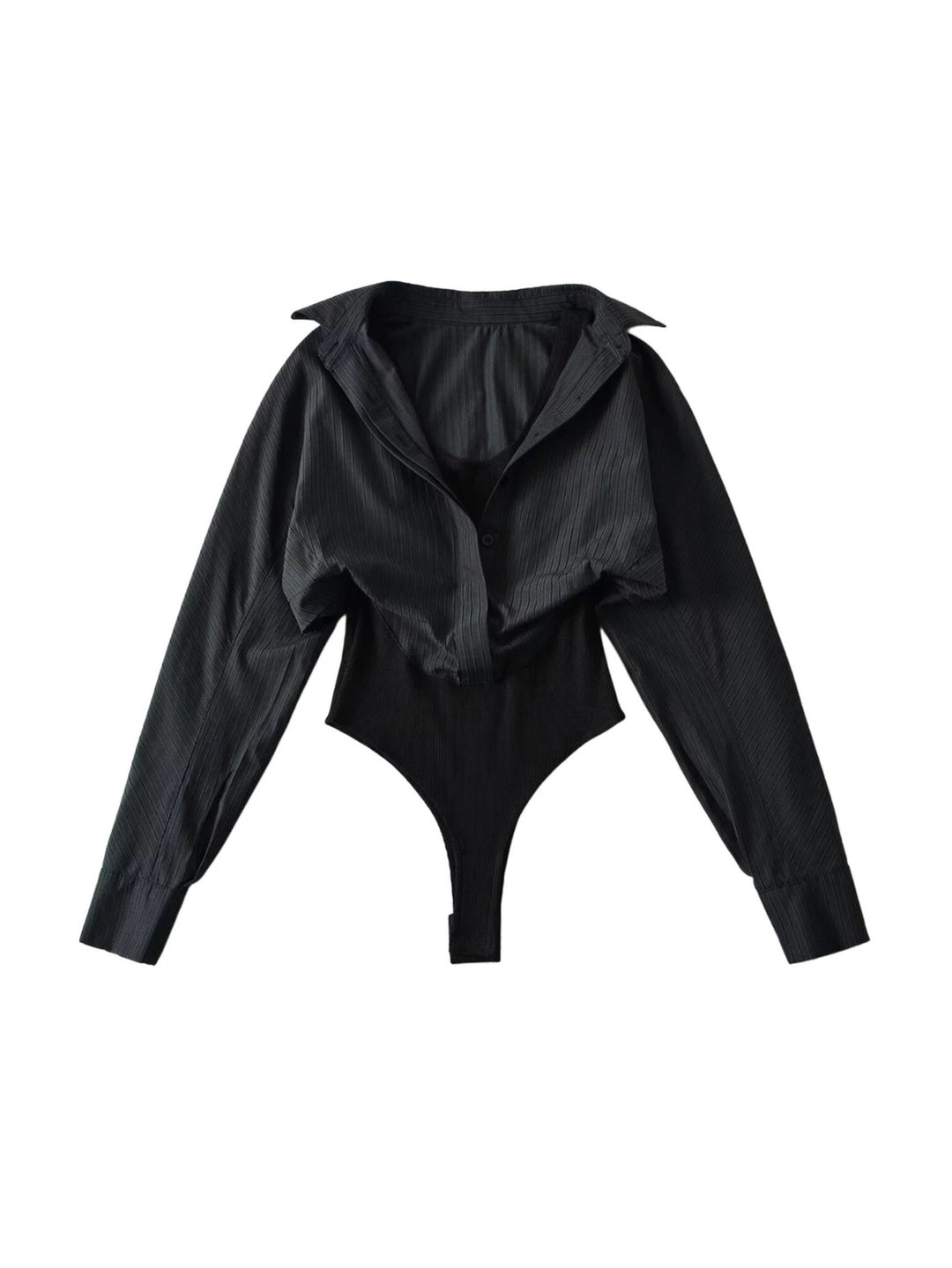 レイヤー風シャツボディースーツ
