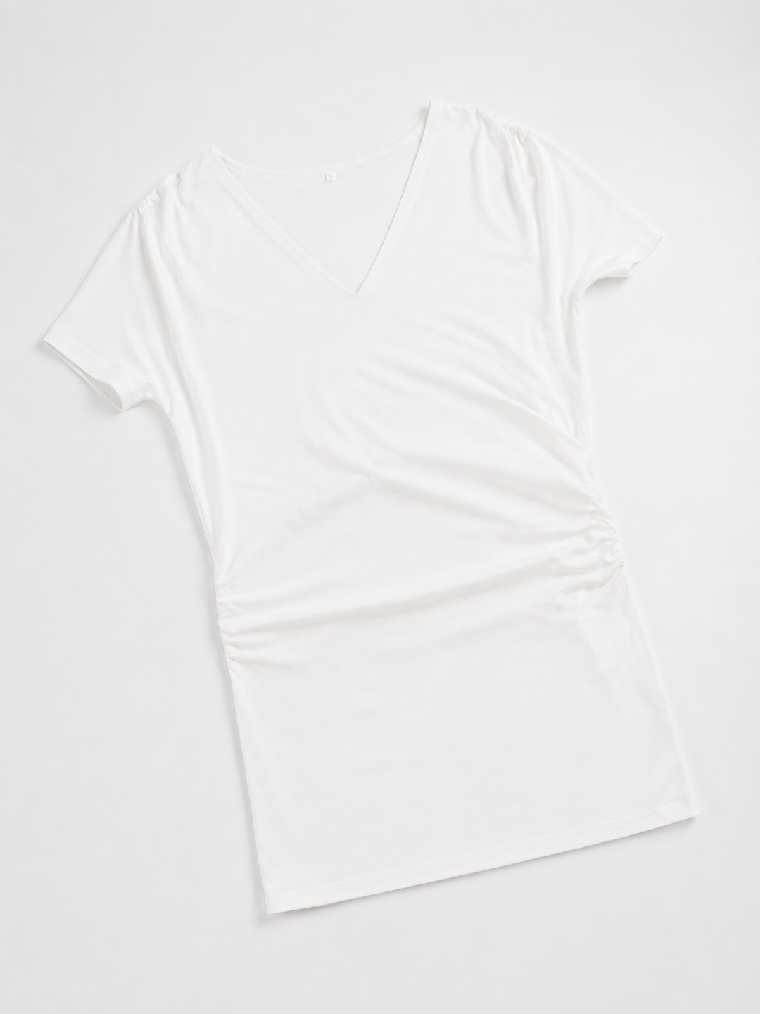 ドレープカシュクールサイドギャザーミニワンピース