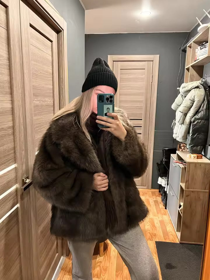 オーバーサイズフェイクファージャケット