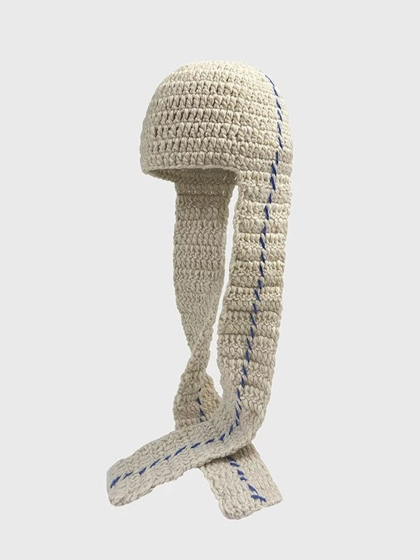 ロングイヤーフラップニットハット