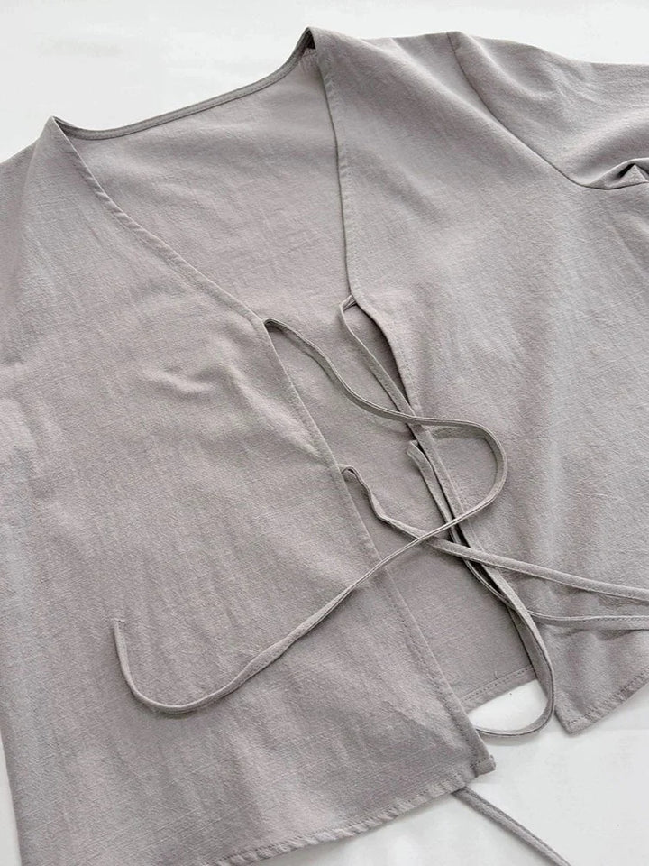 【アウトレット】(即納) コットンレースアップルーズパンツセット