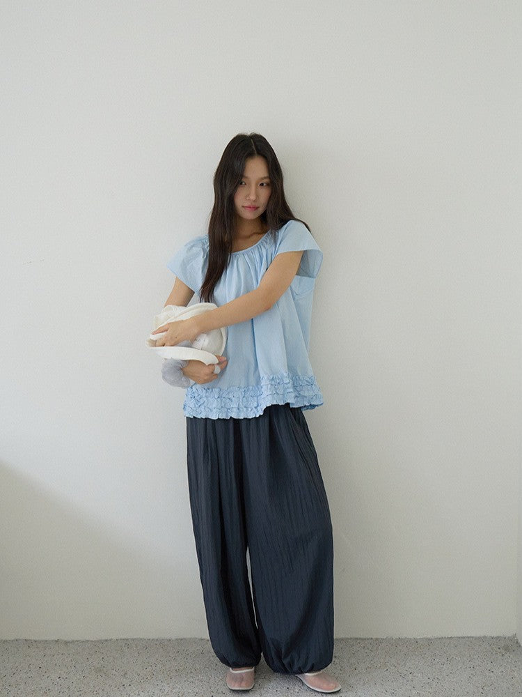 バンブーテクスチャーバルーンパンツ