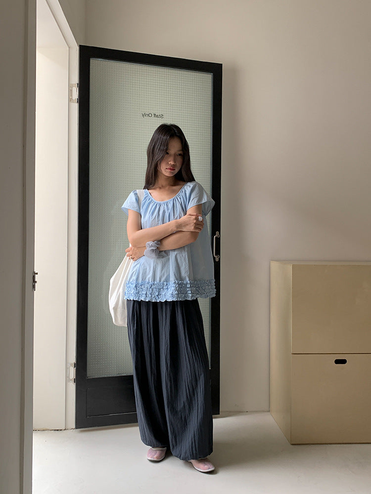 バンブーテクスチャーバルーンパンツ