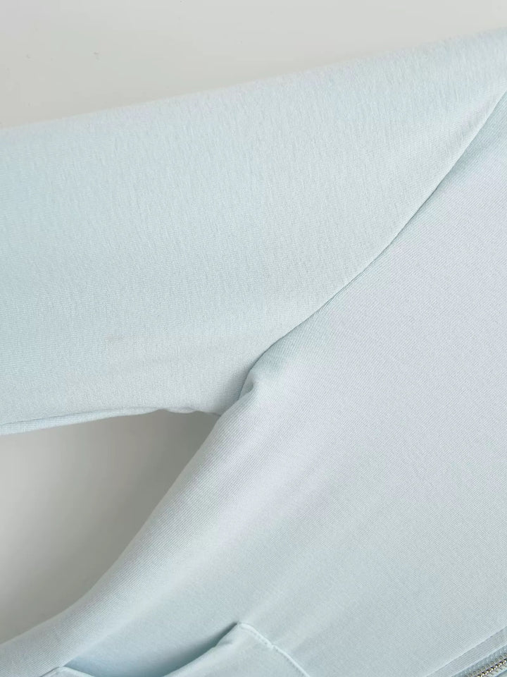 ベーシックソリッドカラージップアップパーカー