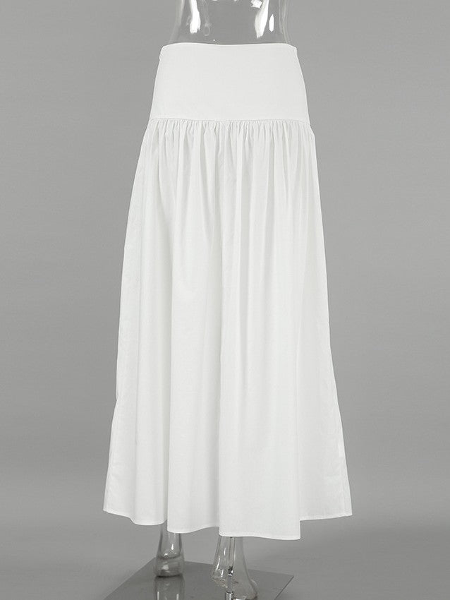 ウエスト切り替えフレアロングスカート