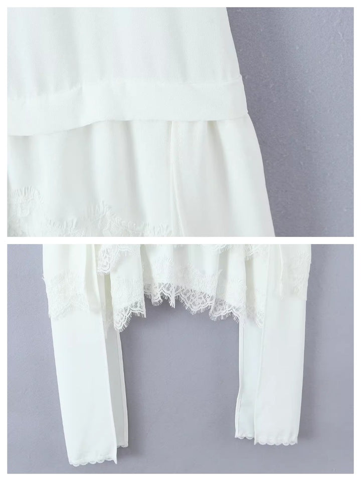 レースレイヤードアシンメトリーキャミワンピース