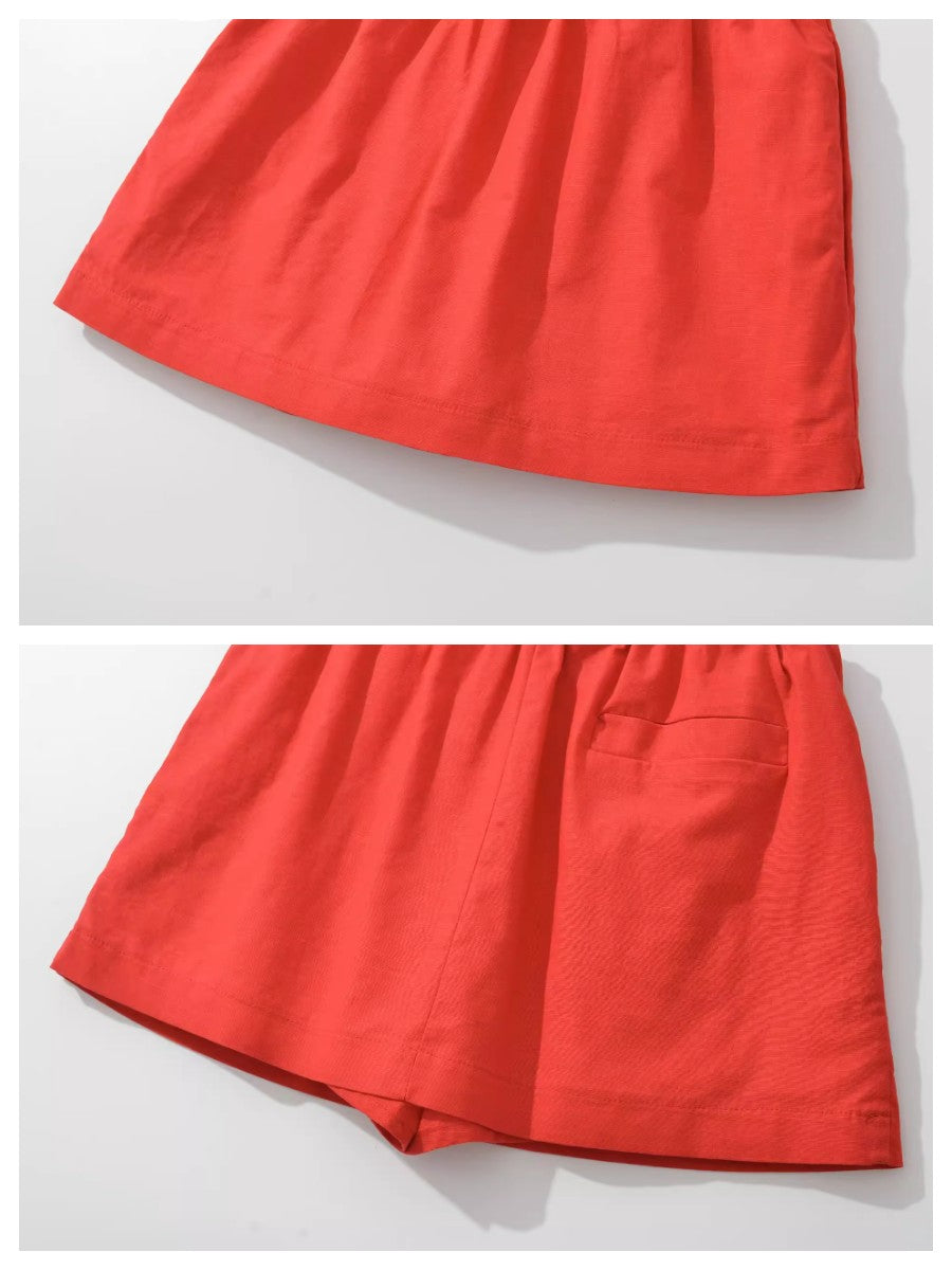 コットンリネンミニスコートショーツ