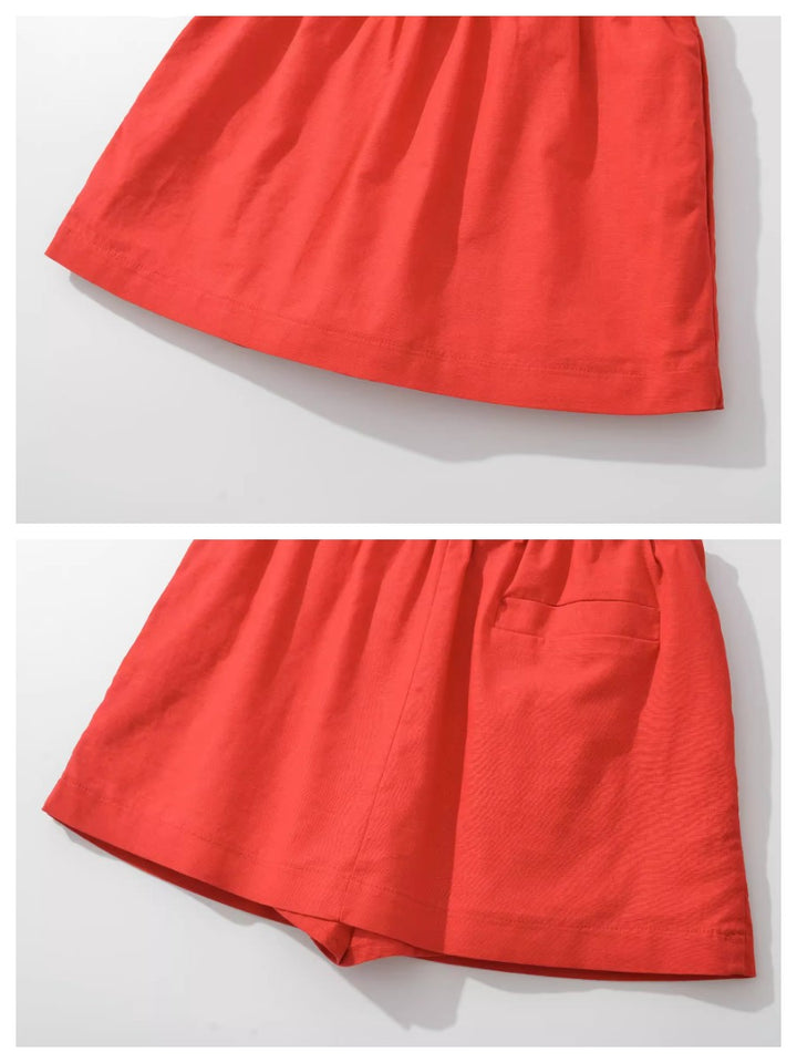 コットンリネンミニスコートショーツ