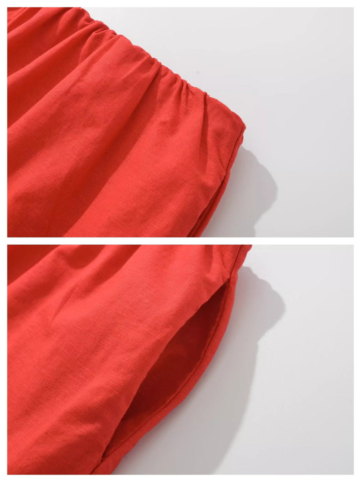 コットンリネンミニスコートショーツ