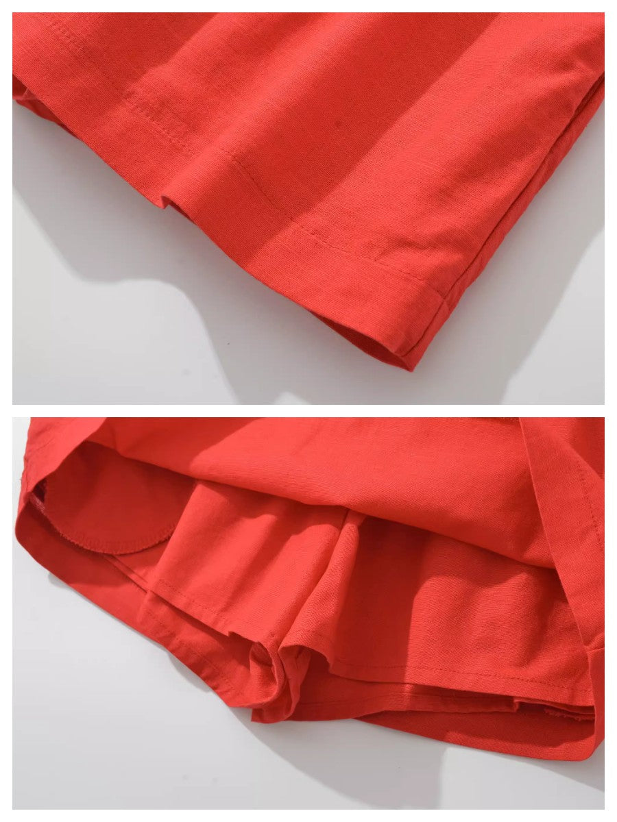 コットンリネンミニスコートショーツ