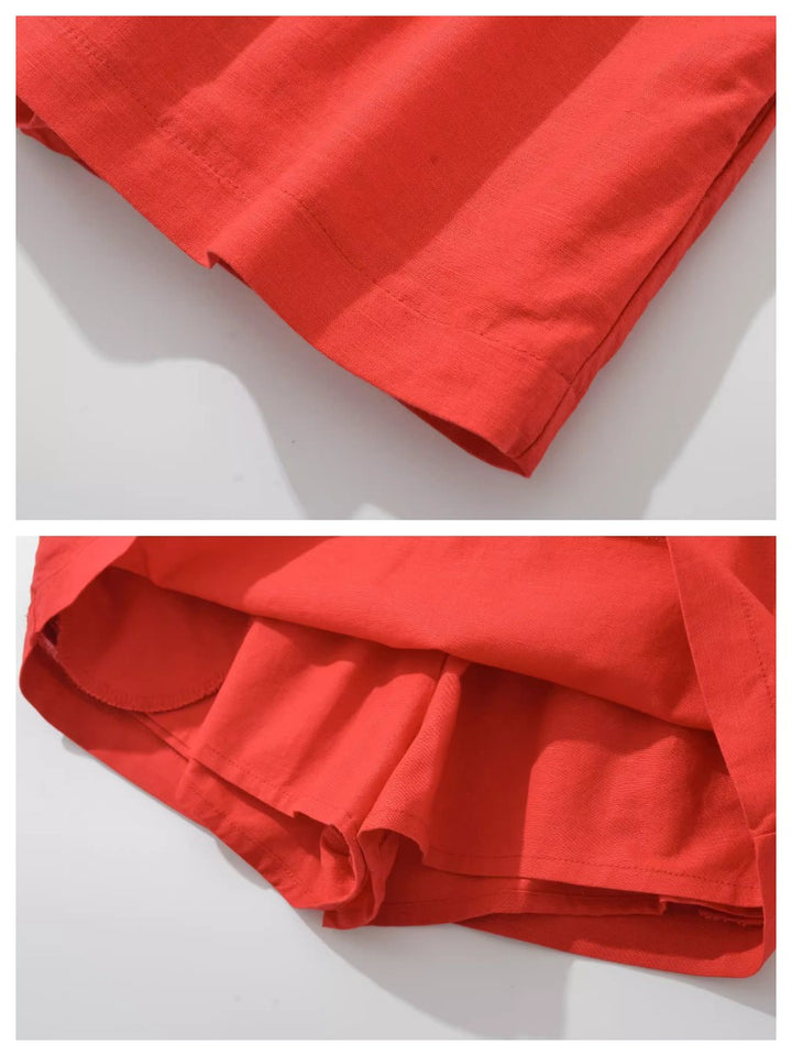 コットンリネンミニスコートショーツ