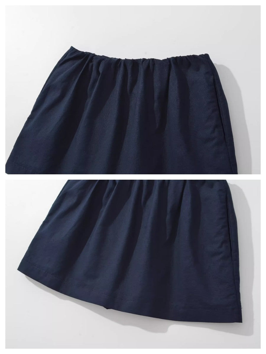 コットンリネンミニスコートショーツ