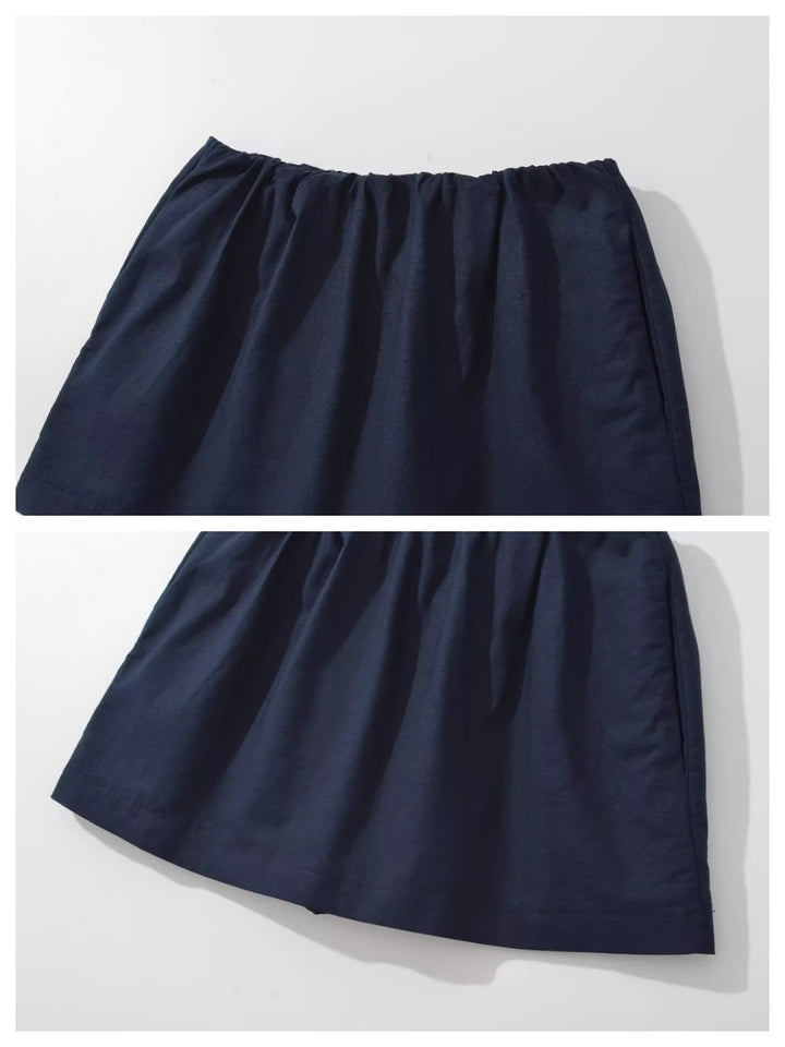 コットンリネンミニスコートショーツ