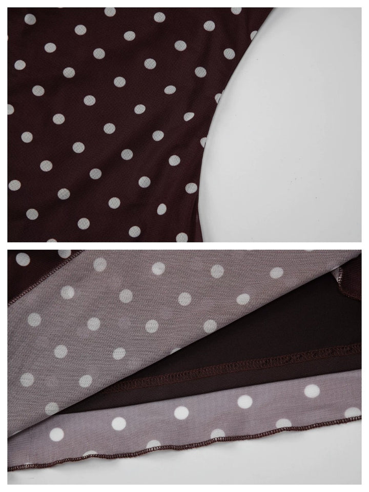 ドットメッシュ ホルターネックトップス