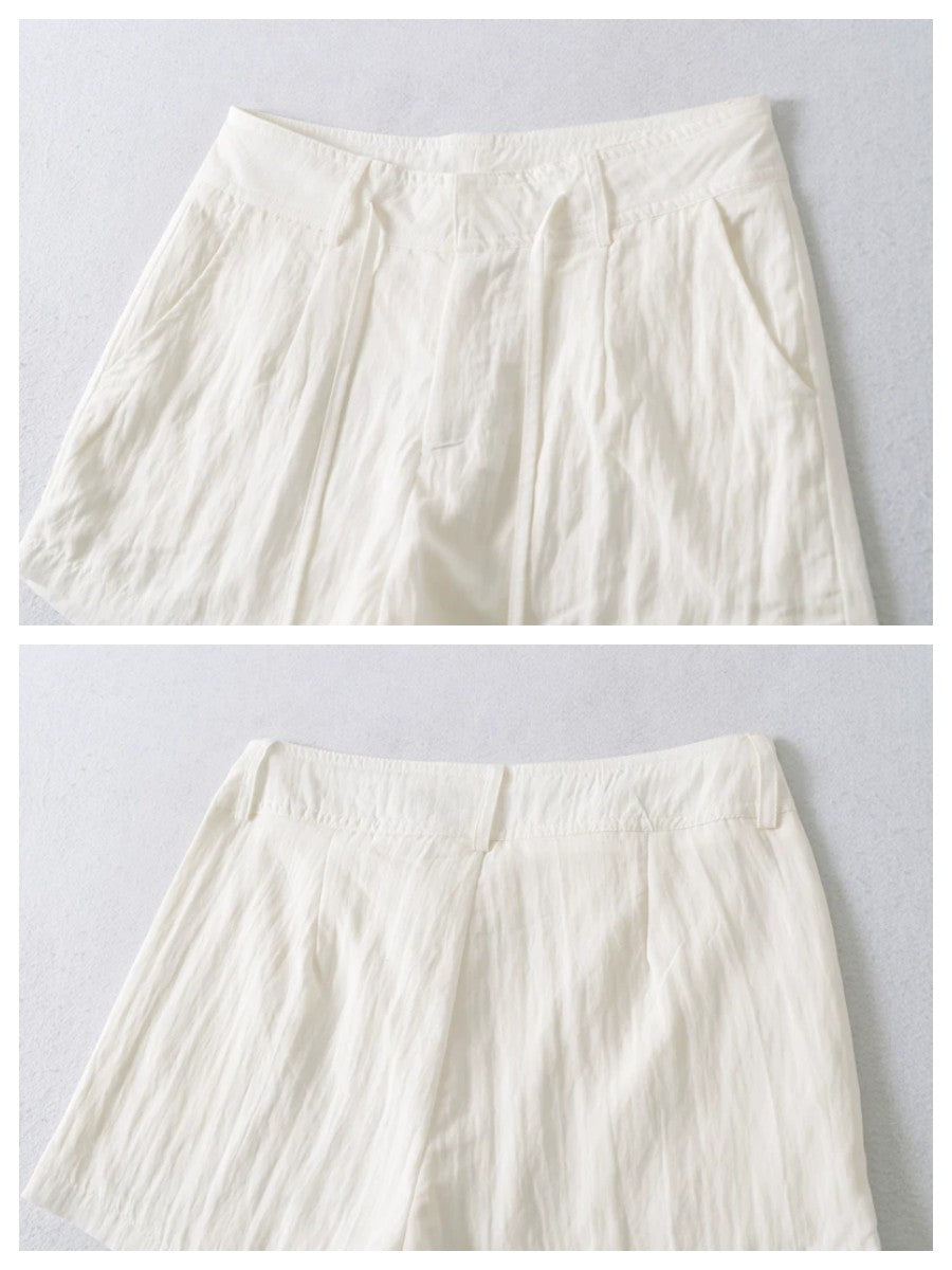 エアリーコットンタックショートパンツ