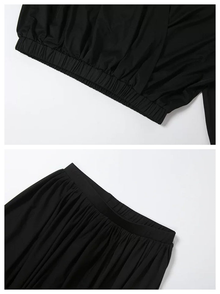 カシュクールフーディー＆ドレープスカートセット