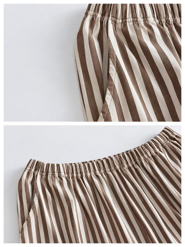 【wabi sabi】ナチュラルストライプモダールコットンセットアップ