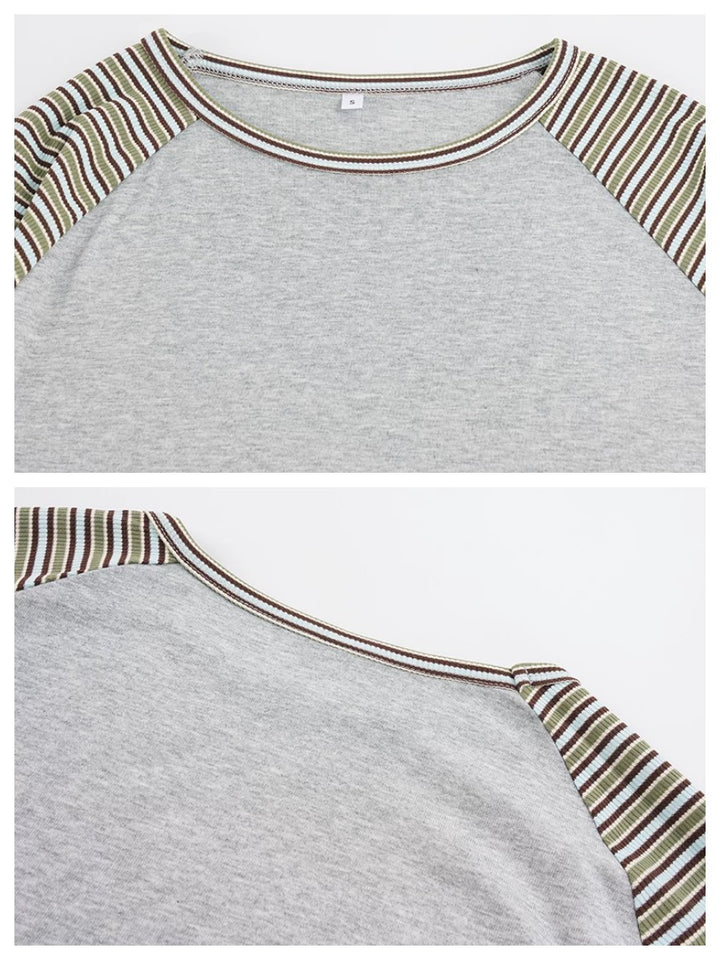 マルチボーダーラグランスリーブTシャツ