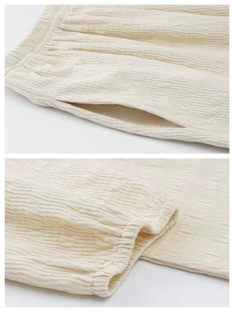 【wabi sabi】 テクスチャードコットンリラックスセットアップ