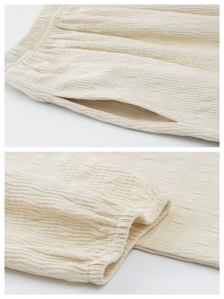【wabi sabi】 テクスチャードコットンリラックスセットアップ
