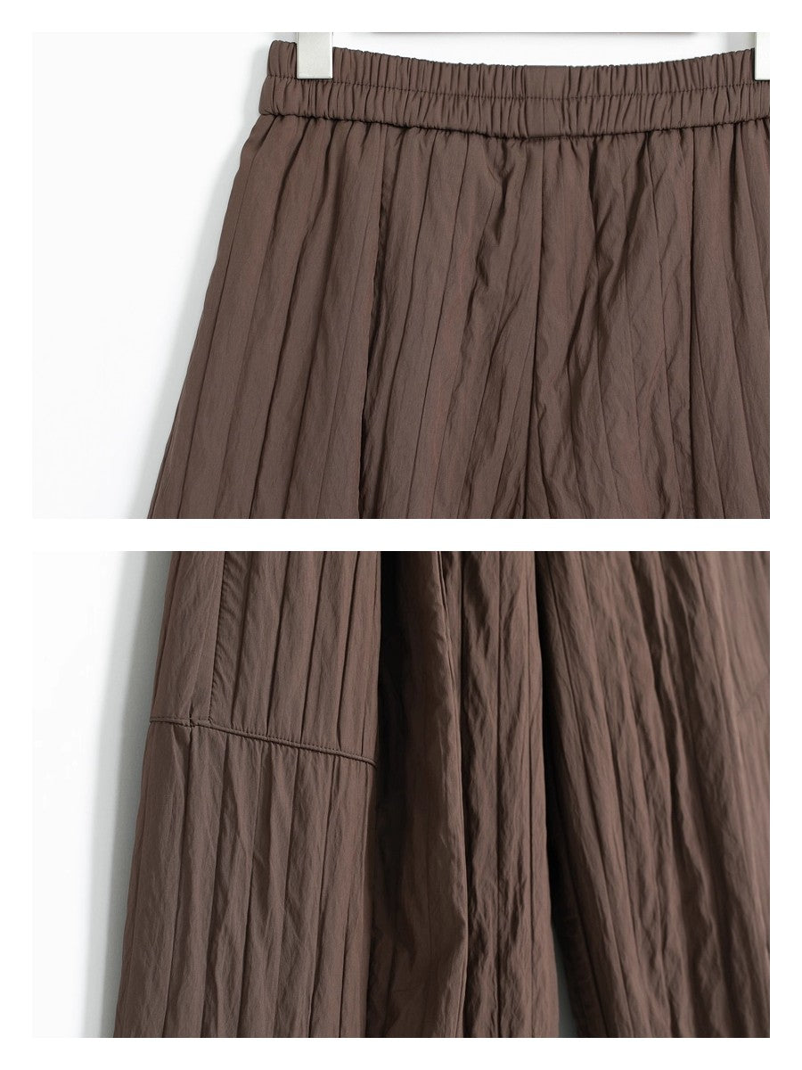 裏起毛キルティング風ワイドパンツ