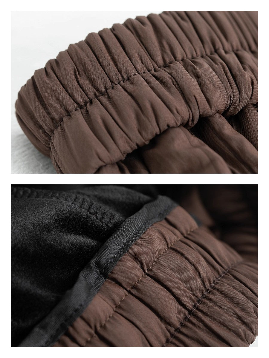 裏起毛キルティング風ワイドパンツ