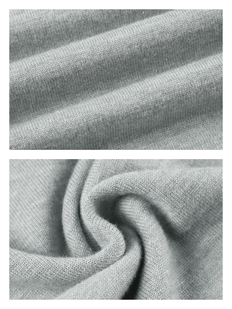 グレーニットフォールドウエストパンツセット