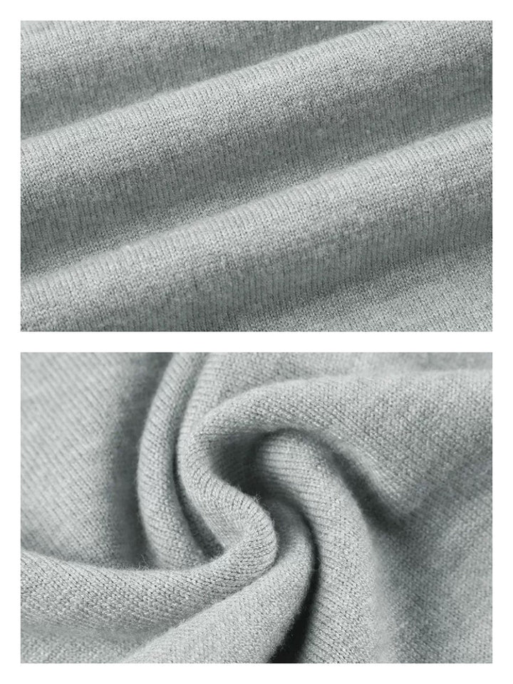 グレーニットフォールドウエストパンツセット