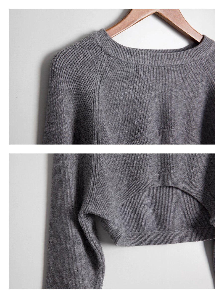 クロップドベーシックセーター