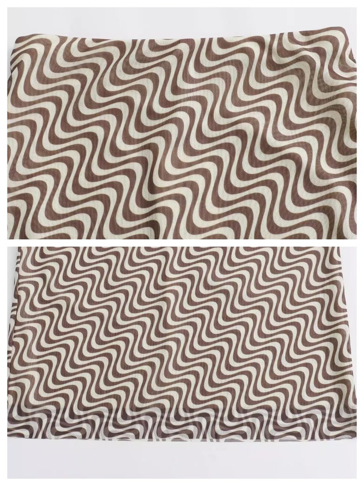 zigzag wavy メッシュミディスカート