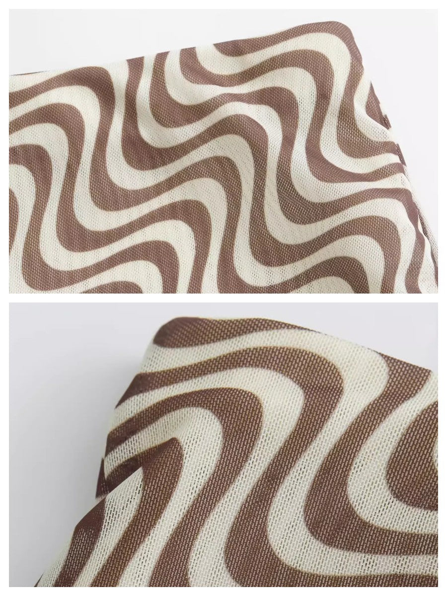 zigzag wavy メッシュミディスカート