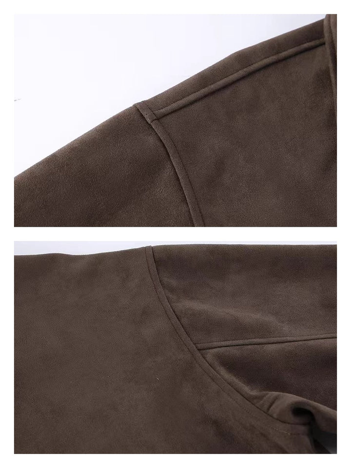 フェイクスエードジップアップブルゾン