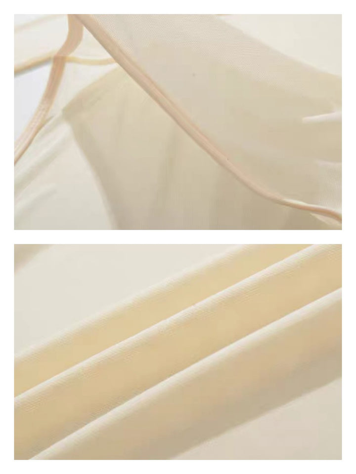 シアーモックネックボディースーツ