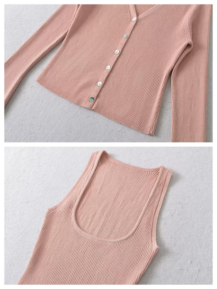 シェルボタンリブニットアサンブル