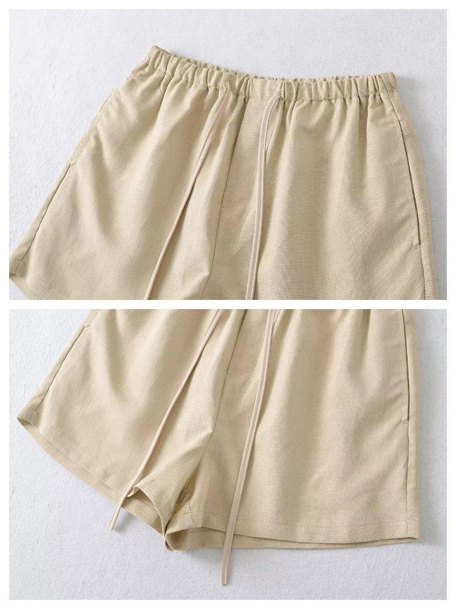リネンブレンドイージーショートパンツ